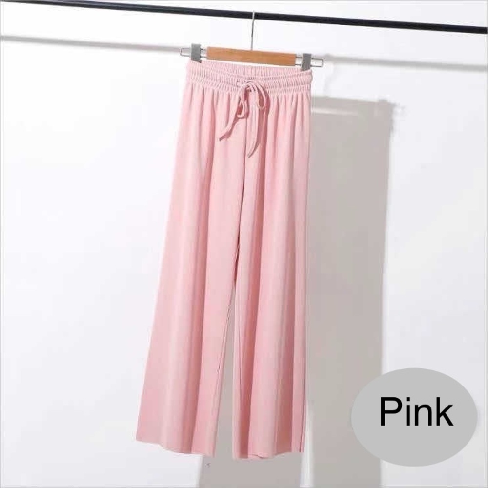 Pink Wide-Leg Lounge Pants